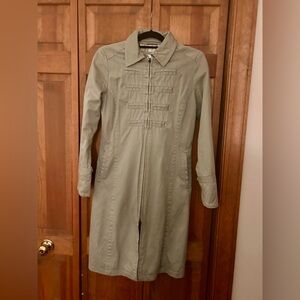 Nine West Women’s Grey Steampunk Mod Retro Inspired Sz SP Utility Trench Coat